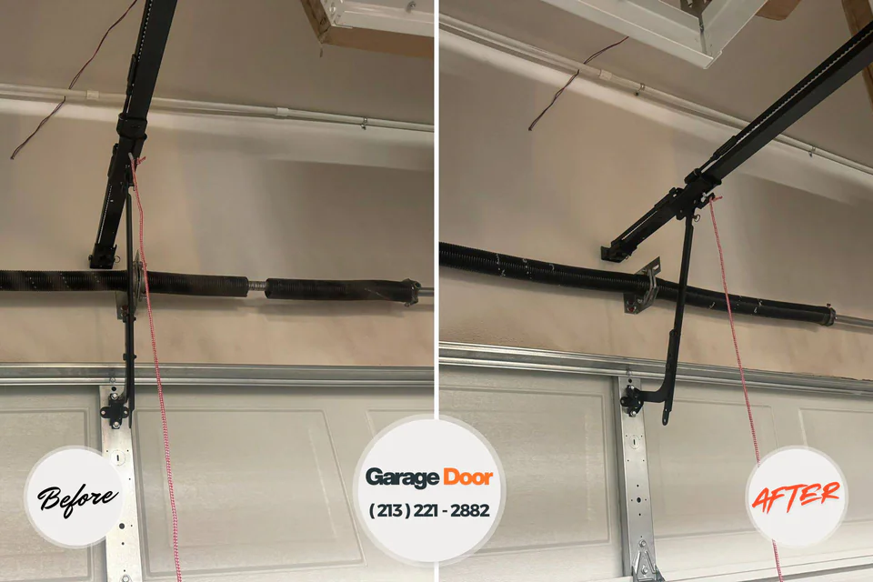 Before and after: garage door repair Bellwood, VA